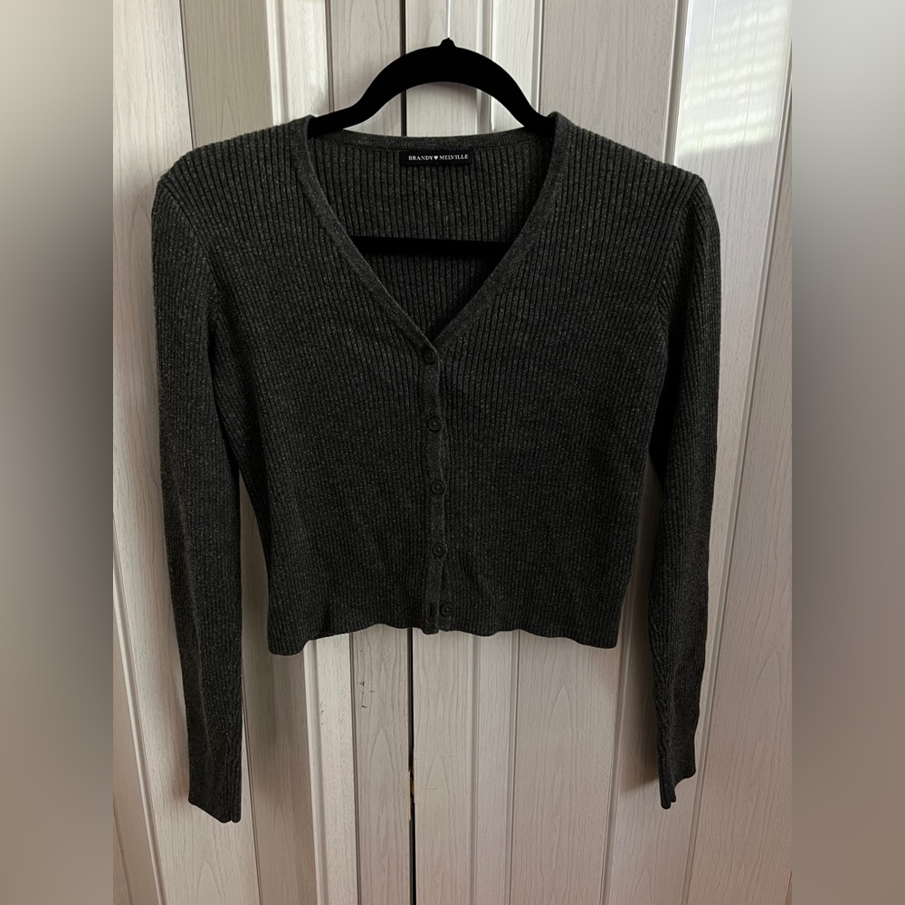 Brandy Melville grey button long sleeve